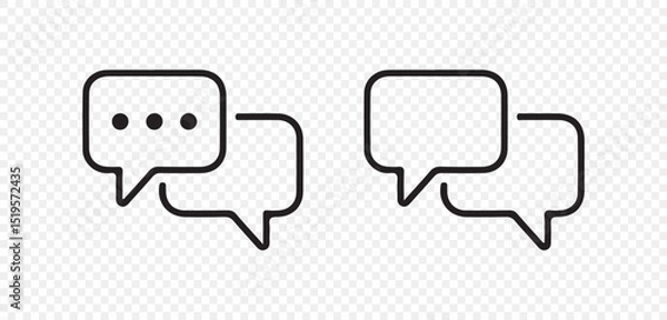 Obraz Outline Message Icon – Chat Bubble Line Art for Apps
