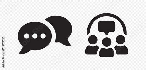 Fototapeta Chat Bubble Icon – Modern Message Symbol for Mobile and Web UI