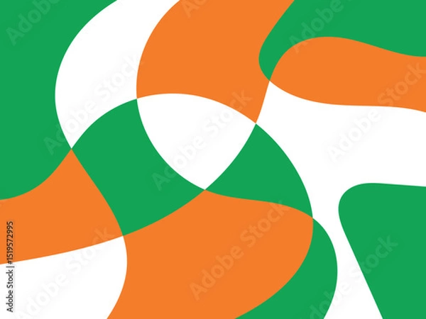 Fototapeta Flat abstract colorful modern fluid background illustration vector design. Multicolored vector illustration backdrop. Green, orange, and white.