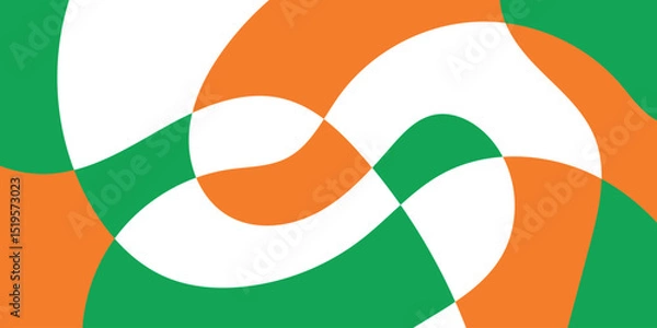 Fototapeta Abstract multicolored organic mosaic design background. Colorful vector illustration backdrop. Green, orange, and white.
