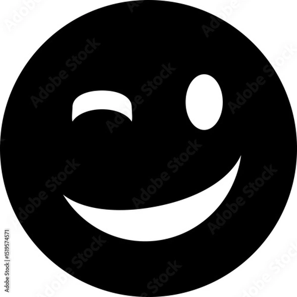 Obraz Winking Smiling Face Emoji Vector Icon