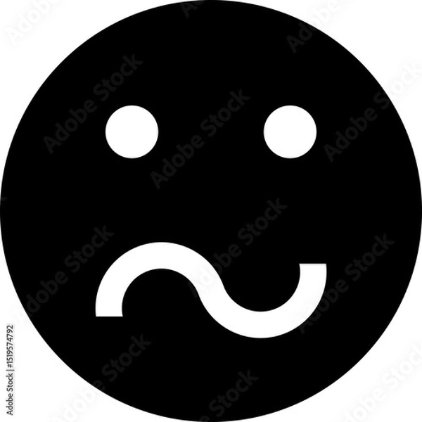 Obraz Dizzy Confused Face Emoji Vector Icon