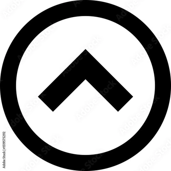 Obraz Up Arrow Circle Icon - Collapse Navigation Button Vector Symbol