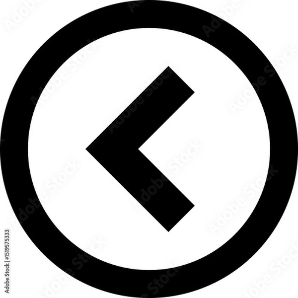 Obraz Left Arrow Circle Icon - Previous Navigation Button Vector Symbol