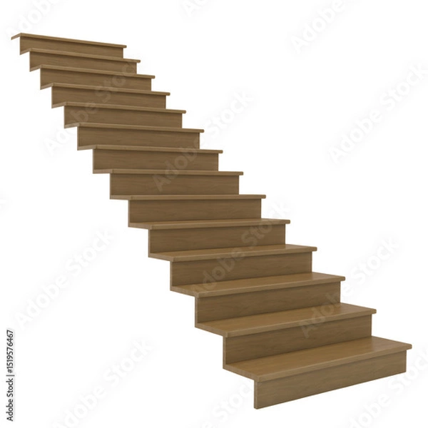 Fototapeta Empty stairs isolated on transparent background. Step staircase climbing upward concept.