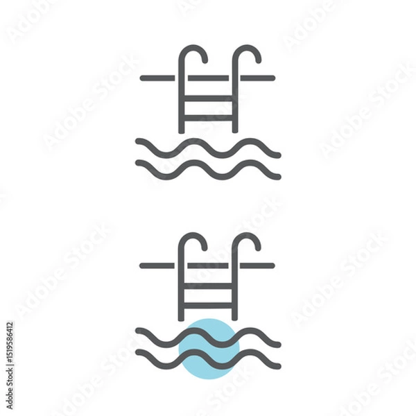 Obraz Swimming Pool, Vector, simple Icon.
