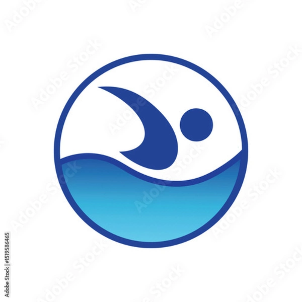 Obraz Swimming man, logo, icon, vector, illustration, emblem.