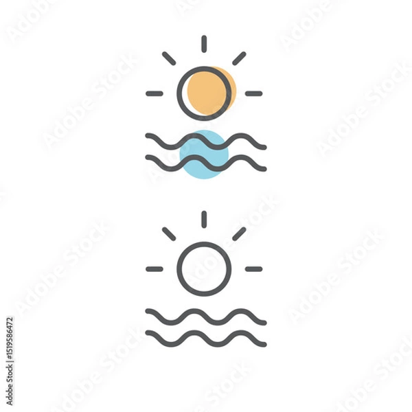 Obraz Sun over the waves, sunrise, sunset.