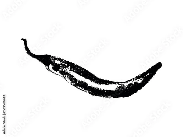 Fototapeta Charcoal style vector doodle chili pepper and jalapeno. Hand drawn symbol for food labels, cosmetic packaging, kitchen decor, and extended license design projects.