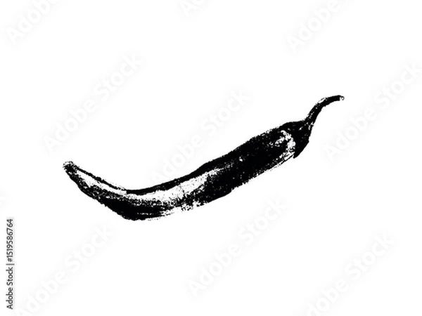Fototapeta Charcoal style vector doodle chili pepper and jalapeno. Hand drawn symbol for food labels, cosmetic packaging, kitchen decor, and extended license design projects.