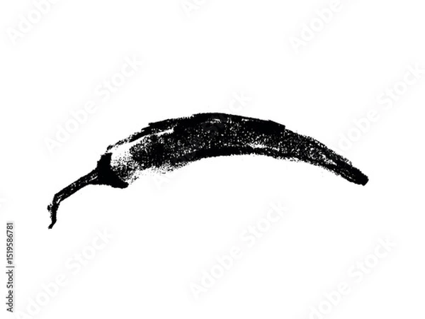 Fototapeta Charcoal style vector doodle chili pepper and jalapeno. Hand drawn symbol for food labels, cosmetic packaging, kitchen decor, and extended license design projects.