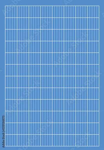 Fototapeta Blue print grid background. Grid line paper wireframe pattern textured. Chequered blank template for cutting mat, office work notebook. flat style.