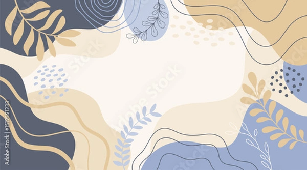 Fototapeta Spring background with beautiful. Hand drawn colourful art background design.