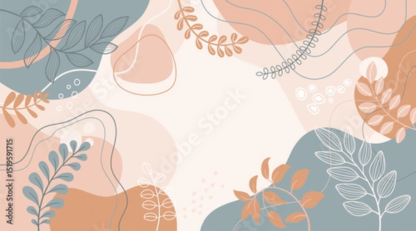 Fototapeta Spring background with beautiful. Hand drawn colourful art background design.