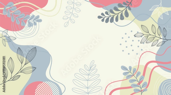 Fototapeta Spring background with beautiful. Hand drawn colourful art background design.