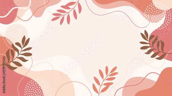 Fototapeta Spring background with beautiful. Hand drawn colourful art background design.
