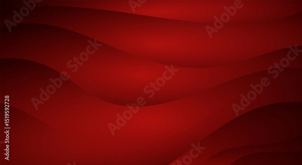 Fototapeta abstract red waves background with dark gradient and smooth curves