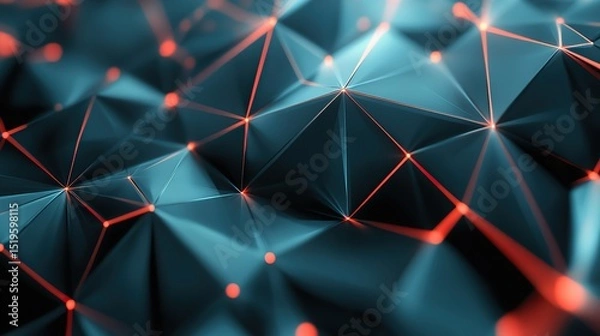 Obraz A futuristic digital wallpaper with a dynamic geometric pattern and neon highlights.