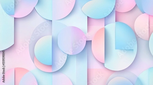 Obraz A soft pastel-colored geometric pattern with smooth gradients and modern design.