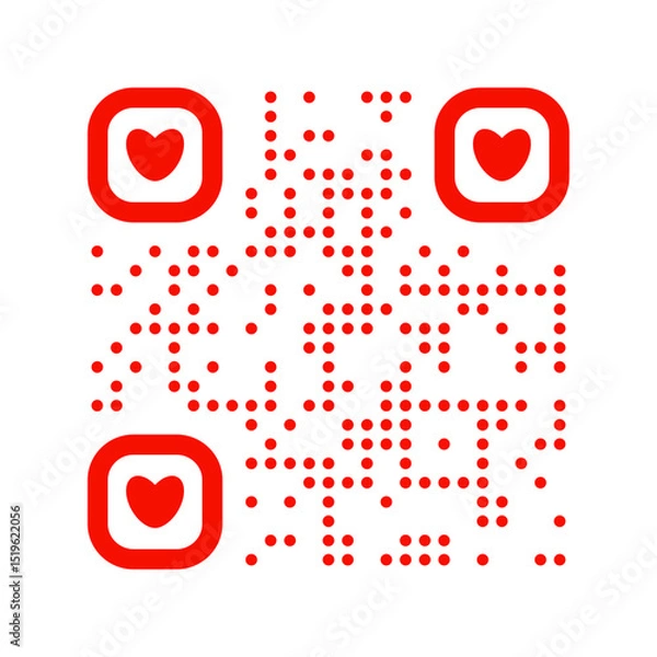 Fototapeta QR code. Abstract template. Red color. Flat design for logo, sticker, template. Vector illustration