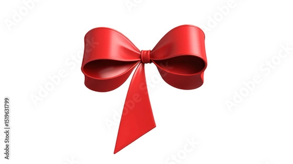 Obraz Detailed red ribbon bow on a black background.