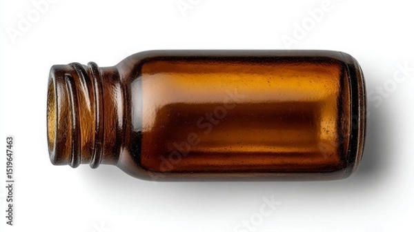 Fototapeta Empty reusable brown glass bottle, ideal for liquids, sauces, or diy projects empty