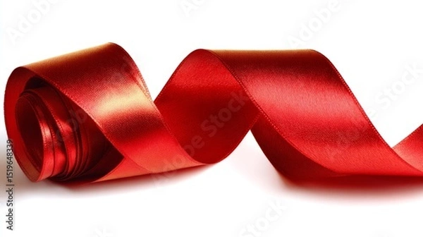Fototapeta Elegant red tie on white background, timeless symbol of professionalism and style