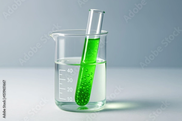 Obraz Innovation and experimentation converge as a transparent beaker and test tube demonstrate precise control symbolizing scientific accuracy in business development