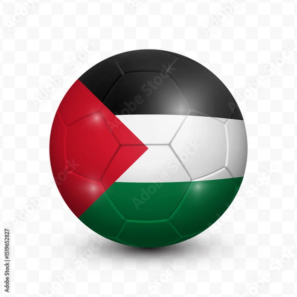 Fototapeta Ball Flag of Palestine with transparent background, Vector Illustration.
