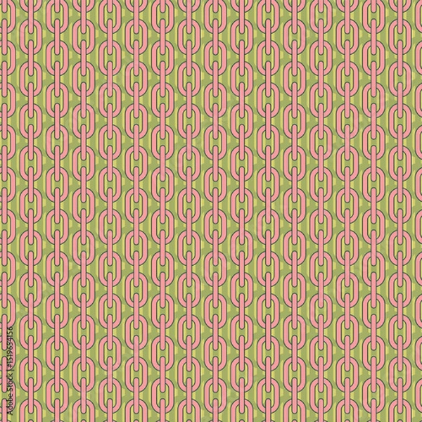 Obraz Geometric background. Chain vector seamless pattern. Retro repeat ornament wallpaper. Vintage colored fashion allover print