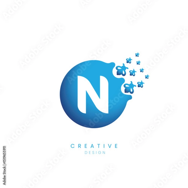 Obraz N Alphabet Vector Logo