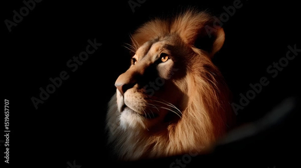 Obraz Majestic Lion Portrait Capturing Regal Beauty and Intense Gaze