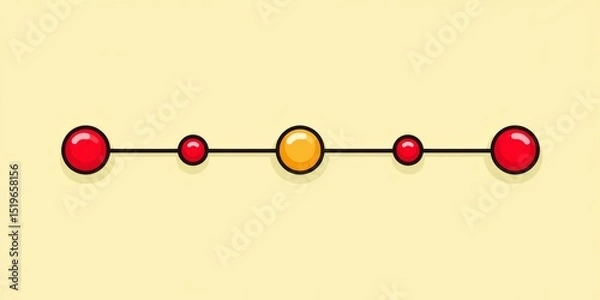 Fototapeta a minimalist graphic of a linear milestone timeline with three major checkmarks