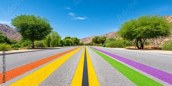 Fototapeta a realistic photo of a printed roadmap with major milestones marked in bold