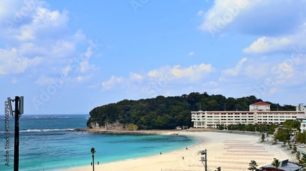 Obraz 青空と白い砂浜が広がる白良浜