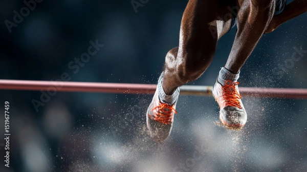 Fototapeta High Jump Action Photography: Capturing Athletic Performance, Agility, and Dynamic Movement in Outdoor Sports Competitions