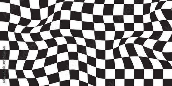 Fototapeta Black and white checkered pattern, Checkerboard seamless pattern