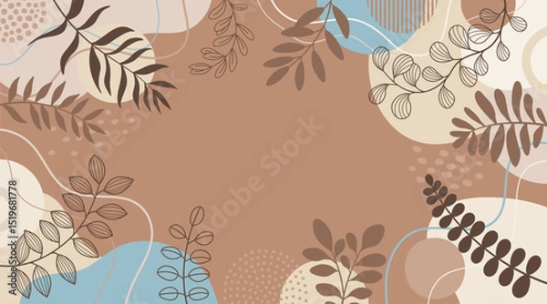 Fototapeta Spring background with beautiful. Hand drawn colourful art background design.