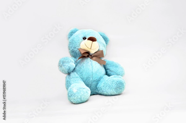Fototapeta cute blue teddy bear toy