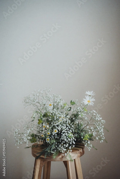 Obraz 白いフラワーアレンジ