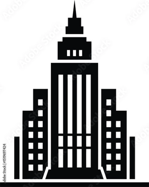 Fototapeta Cityscape building architecture urban skyline construction real estate property design vector illustration 