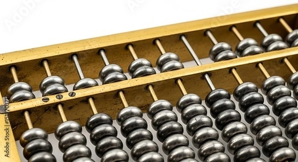 Obraz Vintage Abacus Close-up Ancient Calculating Tool for Math Education