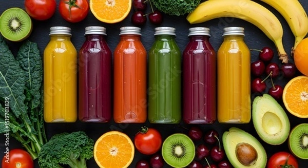 Obraz Healthy Smoothies Delicious & Nutritious Fruit & Vegetable Juice Blends
