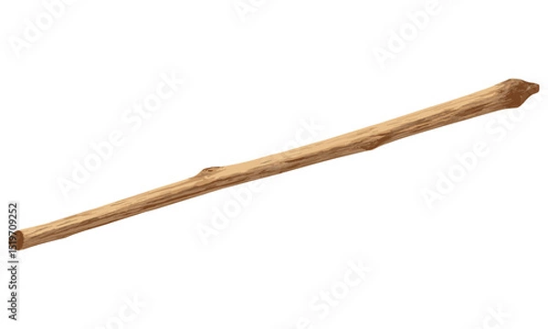 Obraz Isolated wooden stick on white, vector illustration, wood texture, rustic charm, organic materials, natural element, nature inspired, simple design, minimalist decor.