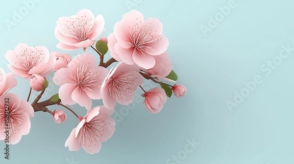 Obraz  Blossoming Branches Bring Beautiful Springtime Joy Pink Flowers Display Gentle Natural Beauty