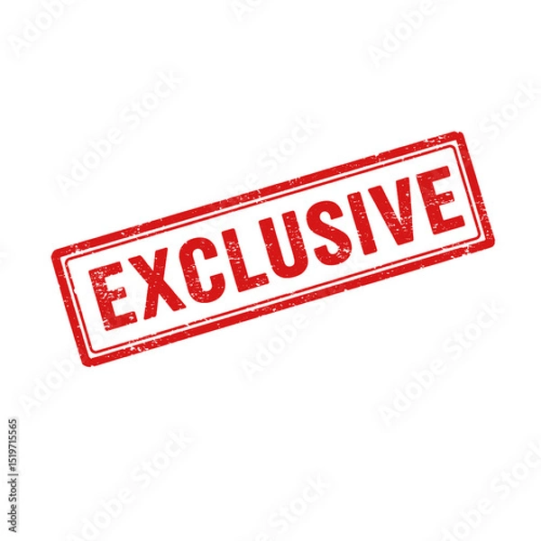 Fototapeta Exclusive red grunge rubber stamp isolated on transparent background, png image 