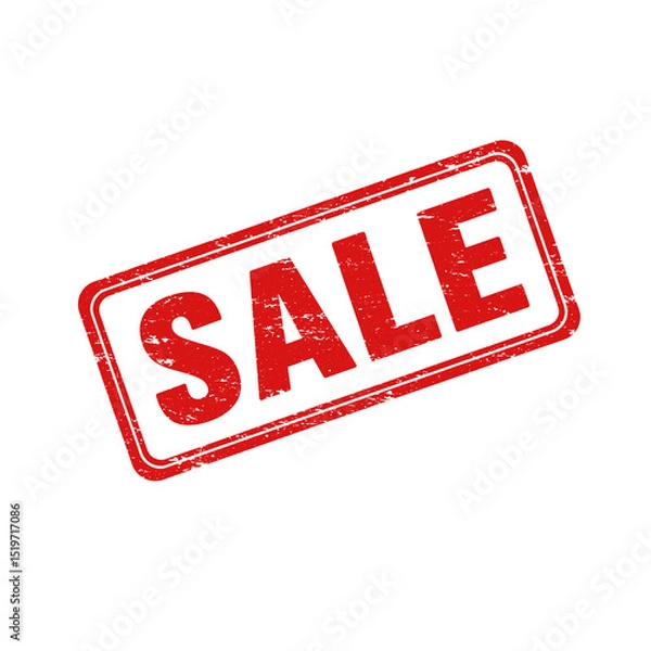 Fototapeta Sale red grunge rubber stamp isolated on transparent background, png image 