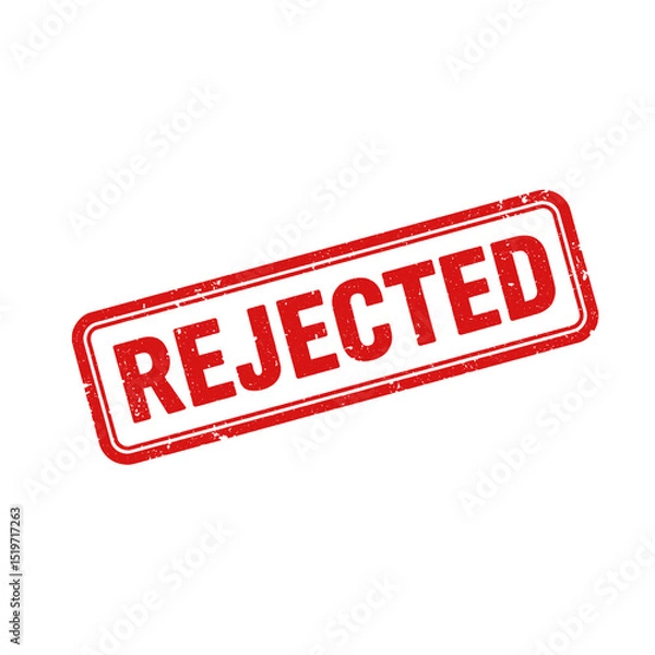 Fototapeta Rejected red grunge rubber stamp isolated on transparent background, png image 