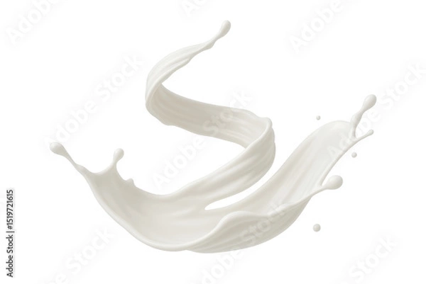 Fototapeta A white liquid splashing out of a container. The splashing liquid is white and it looks like it's coming out of a bottle
