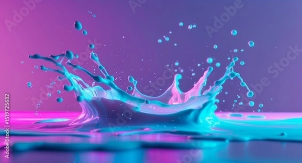 Fototapeta Vivid Liquid Splash. A Mesmerizing Dance of Color and Motion in High Detail.